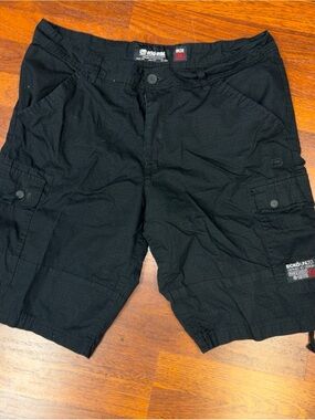 Ecko Unltd Ripstop Cargo Shorts Black 100% Cotton Men’s Size 36